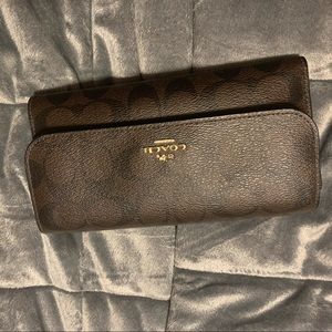 Coach Black and Brown wallet and check holder